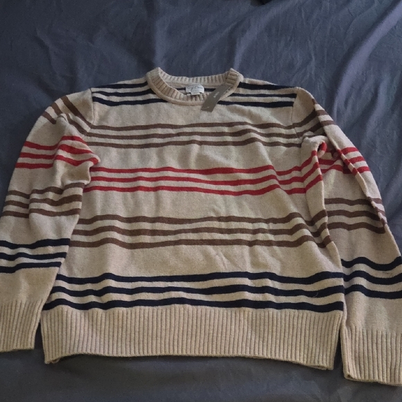J. Crew Multicolor Striped Crewneck Sweater